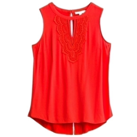 Pale Sky Stitch Fix Embroidered Keyhole Tank Top Large - Picture 1 of 4